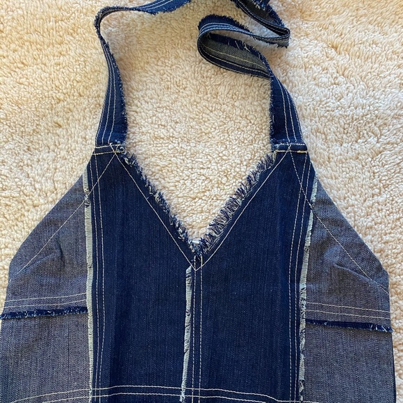 ✨SOLD✨Dolls Kill- Denim Halter Top, SIZE: S - Picture 2 of 4